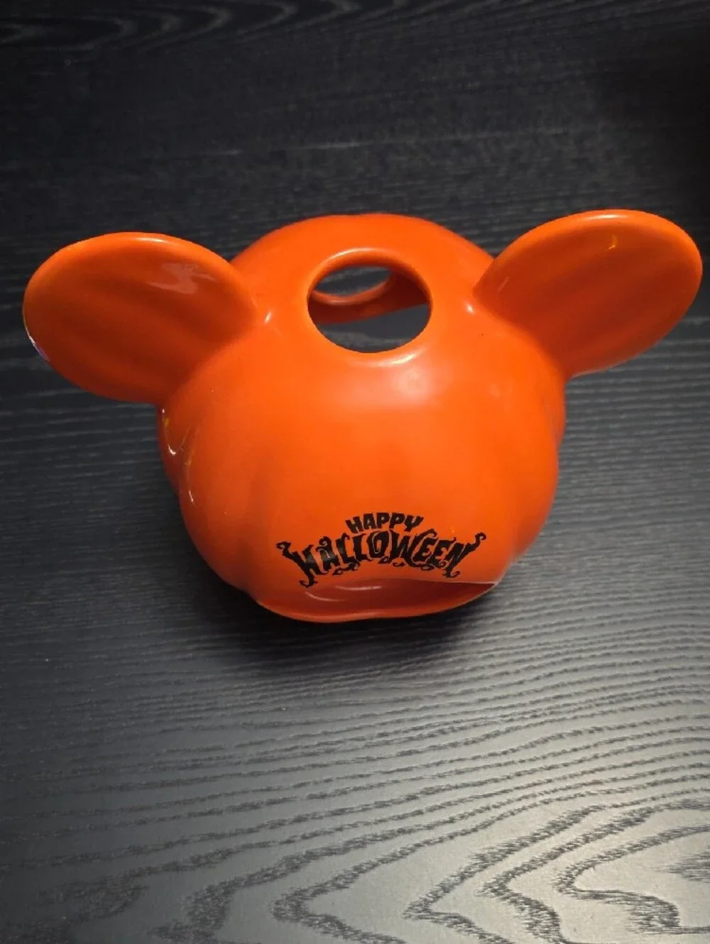 Disney Orange Mickey Pumpkin Candle Holder, w/ Tealight & Free Mickey Ears